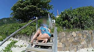 Milf Teases Stranger with Tongue, Gets Ass Fucked Publicly