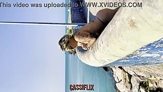 Fat milf shakes ass during tattooed handjob