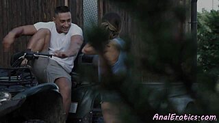 Classy Beauty Sucks Cock Then Gets Ass Fucked Outdoors