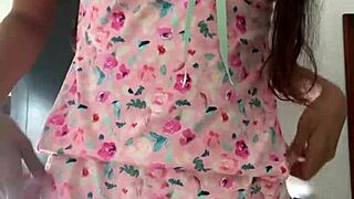 Spy cam catches innocent girl flashing in pajamas