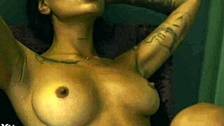 sanktor skinny tattooed asian babe dances and masturbates while smoking