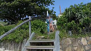 Milf Teases Stranger with Tongue, Gets Ass Fucked Publicly