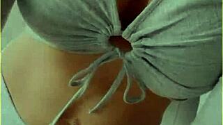 Wifey stuns with perfect tits flashing in homemade clip!