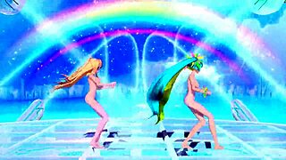 hatsune miku and rin in full nude mod for project diva
