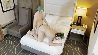 Very Sexy Green-Haired Goth Fucked Hardcore in Wild Scene