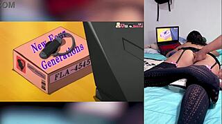 Latina Teen Reacts to Hot Blowjob Hentai with Cumshots