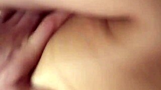 Girl sucks guy's big cock with final cumshot