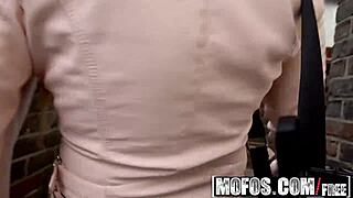 Student Bella Scaris Sucks Cock for Tuition in Public Pickup.