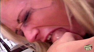 Hillary Scot, a kinky blonde, craves rough sex and engages in a threesome with licking, assfucking, and double penetration