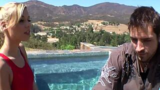 young nicole ray the slut gets her tight pussy fucked outdoors with teasing and cumshot