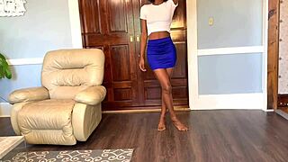 Pornstar Undresses Slowly, Ripping Clothes in Teasing Striptease Dance