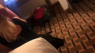 Watch this hot blonde suck that pierced cock deep