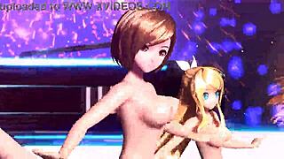 Hatsune Miku in full nude mod! Her big tits and ass exposed!