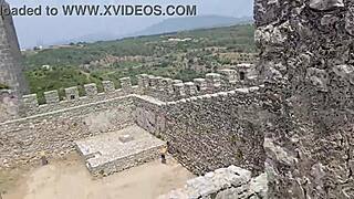 Damiana Flowers Flashes Big Ass In European Castle