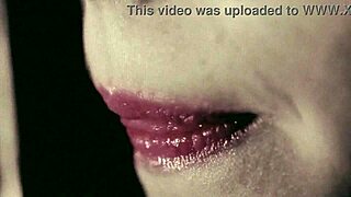 just focusing on those amazing lips in fetish video