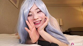 i watch beautiful asian ringo fuji fingering her hairless wet pussy with sex toys