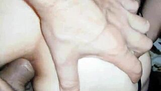 Wife gets bent over for intense assfucking at party