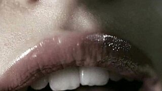 just focusing on those amazing lips in fetish video