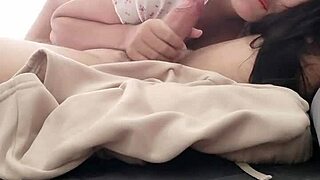 Amateur teases with deepthroat, sucking cock before anal