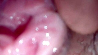 Pretty shaved pussy creampied hard