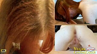 Izie Bella, hot redhead, tries first-time anal in oily POV massage session. Watch her deepthroat!