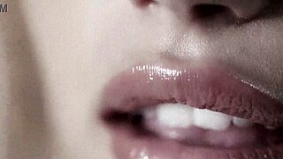 just focusing on those amazing lips in fetish video