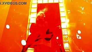 Sexy babe ignites with a fiery striptease