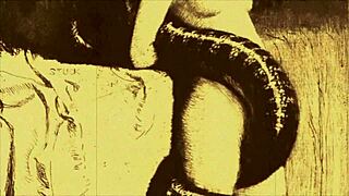 i admire this vintage erotic illustration of hairy antique lesbians