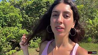 feeling thrilled with crazy cumwalk on crowded beach, almost caught!