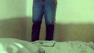 On my new white bed, I spread my ass and masturbate in the squid position