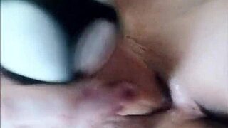 Large dildo fucks wet pussy