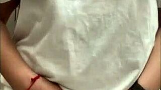 Flashing my ass in the public store turns me on, so I had to masturbate in the restroom