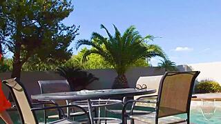 latina milf gets neighbor's rod after sloppy blowjob