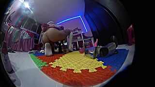 hey, can't believe my sister does this with a hidden teddy bear cam in her room!