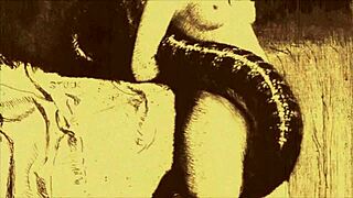 i admire this vintage erotic illustration of hairy antique lesbians