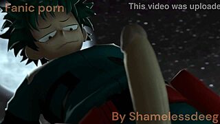 toga face with deku gets big cock creampie and cumshot