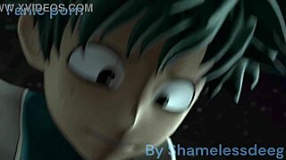 toga face with deku gets big cock creampie and cumshot