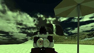 bitch getting blacked on the beach 😈