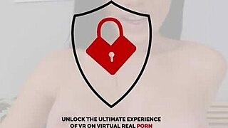 Mary Rock powerfully stretches her tight pussy with a dildo in POV masturbation