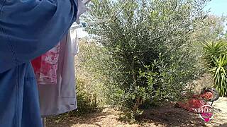 Nippleringlover kinky mother playing with pierced pussy extreme pierced nipples outdoors