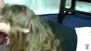 Blonde in stockings tied up and fucked with butt plug in ass.