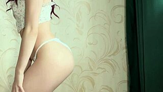 naughty girl in lingerie rides see-through dildo