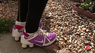 Walking Around In Sneakers Outdoors