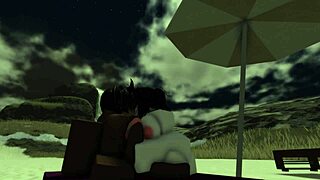 bitch getting blacked on the beach 😈