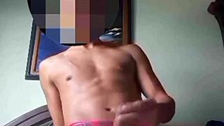 Latina colombian amateur in red lingerie with black guy