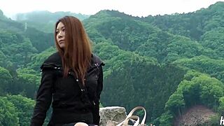 Slutty Japanese Kai Miharu craves outdoor pounding hard