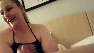 Slutty wife tests deep throat limits with blowjob