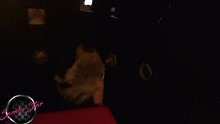 German blonde wife has first gloryhole experience with friend in outdoor setting