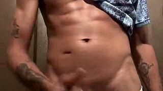 Enjoying a tattooed guy masturbating on camera compilation