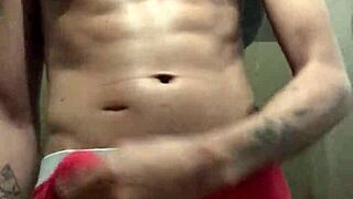 Enjoying a tattooed guy masturbating on camera compilation